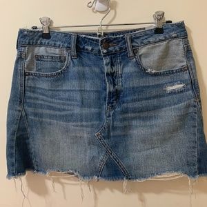 American Eagle Distressed Denim Mini Skirt
